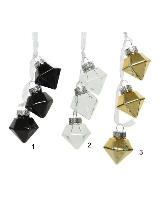 1Pz Addobbo Pendenti In Vetro Nero Oro E Bianco Per Albero Di Natale>KAEMING Hot