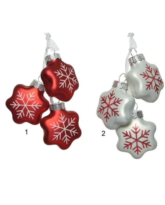 1Pz Decoro Appendino Fiocchi Di Neve In Vetro In Due Colorazioni 2X3X5X4Cm>KAEMING Cheap