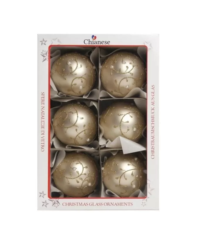 1Pz Pallina Di Vetro Decorata A Mano 80Mm>* Best