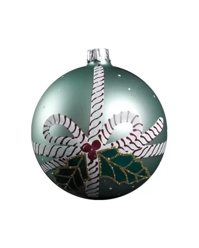 1Pz Pallina Di Vetro Decorata A Mano 80Mm>* Store