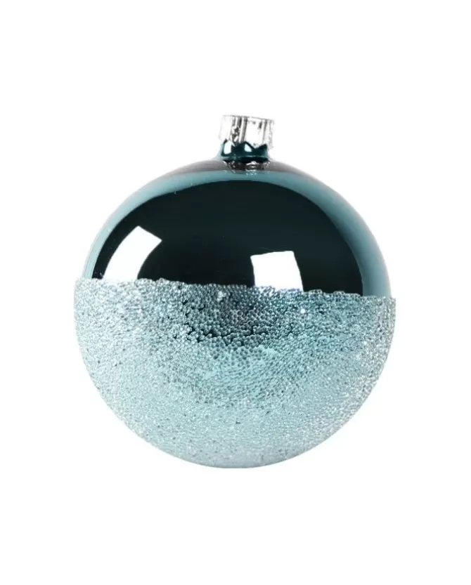 1Pz Pallina Di Vetro Decorata A Mano Azzurro Lucido 80Mm>* Flash Sale