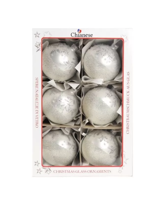 1Pz Pallina Di Vetro Decorata A Mano Bianco Opaco 80Mm>KAEMING Hot
