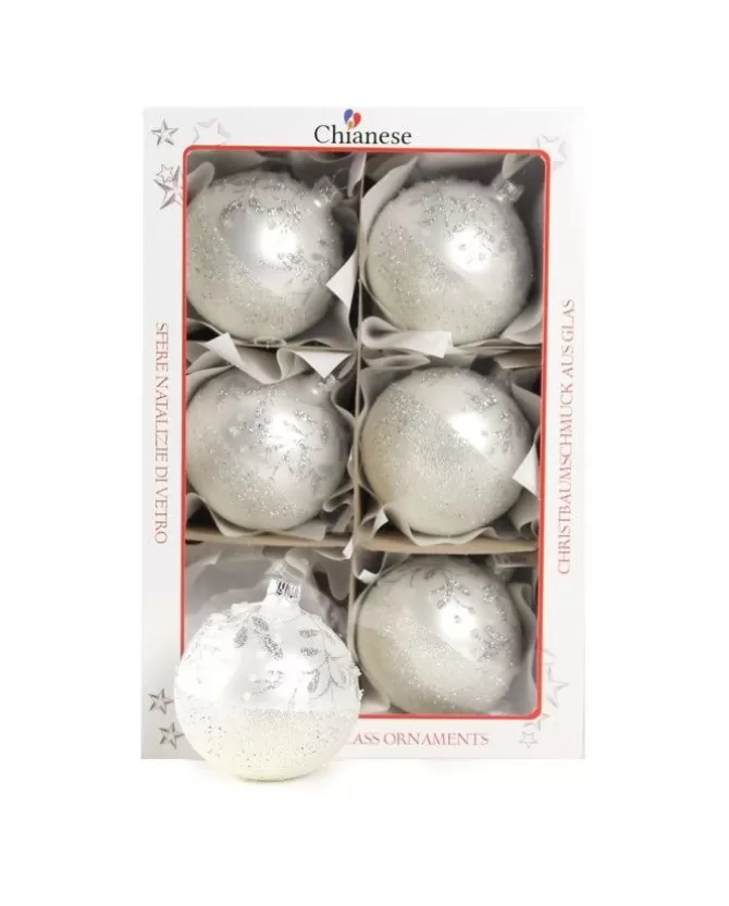 1Pz Pallina Di Vetro Decorata A Mano Bianco Opaco 80Mm>KAEMING Hot