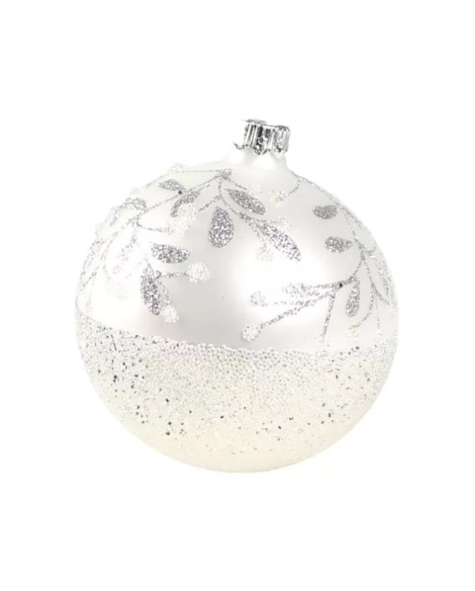 1Pz Pallina Di Vetro Decorata A Mano Bianco Opaco 80Mm>KAEMING Hot