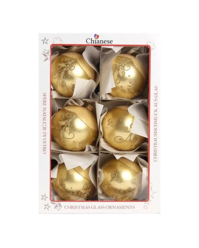 1Pz Pallina Di Vetro Decorata A Mano Oro Opaco 80Mm>KAEMING Best Sale