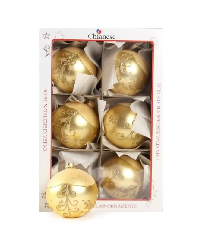 1Pz Pallina Di Vetro Decorata A Mano Oro Opaco 80Mm>KAEMING Best Sale