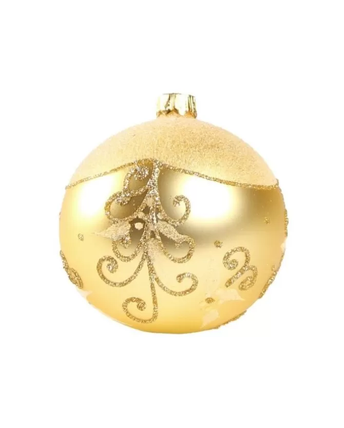 1Pz Pallina Di Vetro Decorata A Mano Oro Opaco 80Mm>KAEMING Best Sale