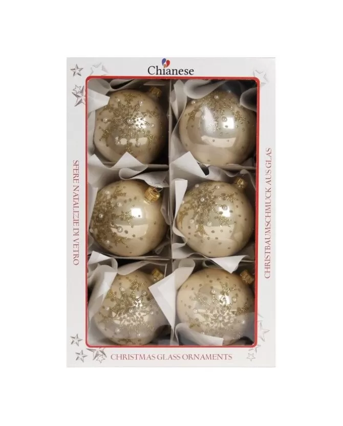 1Pz Pallina Di Vetro Decorata A Mano Orolucido 80Mm>* Online