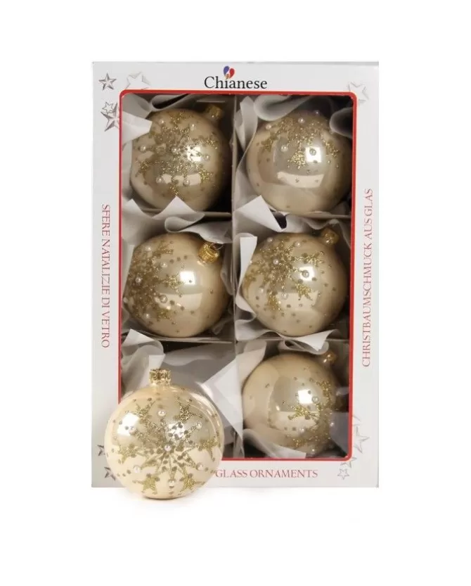 1Pz Pallina Di Vetro Decorata A Mano Orolucido 80Mm>* Online