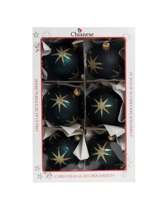 1Pz Pallina Di Vetro Decorata A Mano Verde Opaco 80Mm>* Fashion