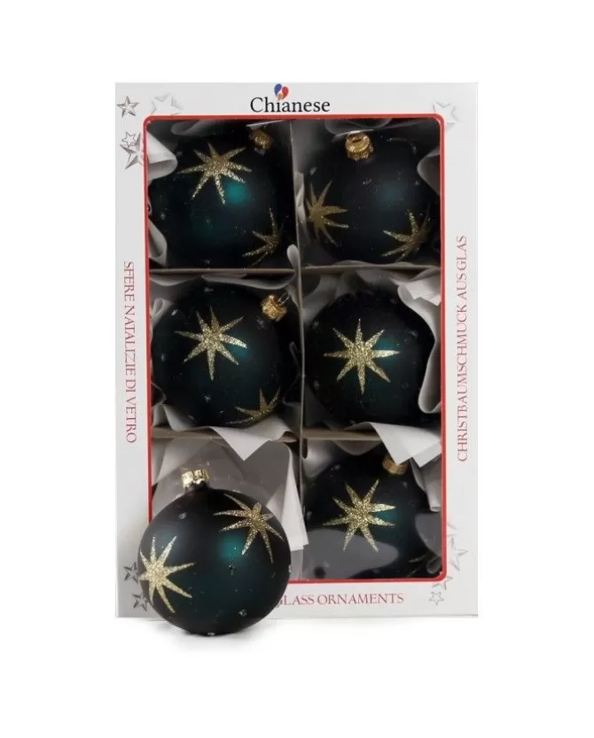 1Pz Pallina Di Vetro Decorata A Mano Verde Opaco 80Mm>* Fashion