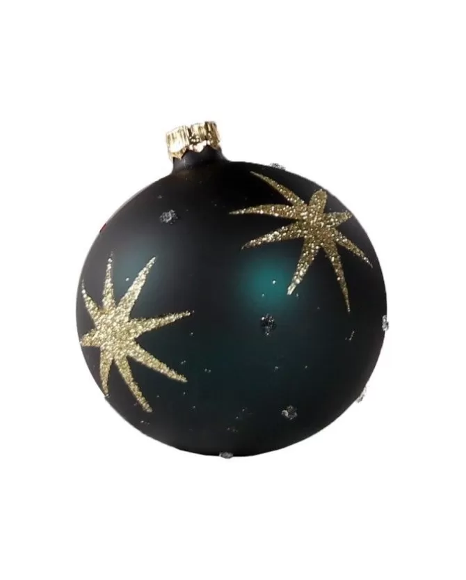 1Pz Pallina Di Vetro Decorata A Mano Verde Opaco 80Mm>* Fashion