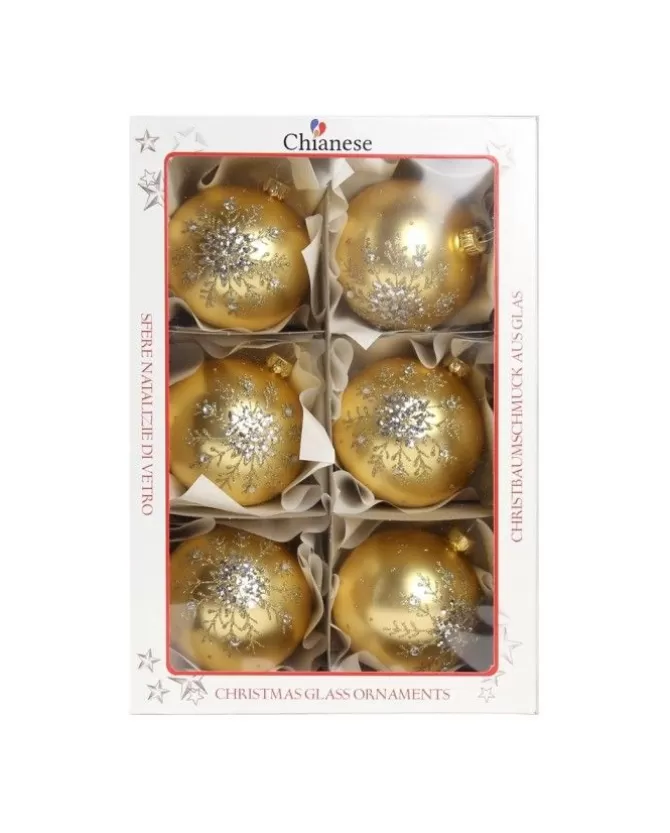 1Pz Pallina Di Vetro Decorata Oro Opaco 80Mm>KAEMING Hot