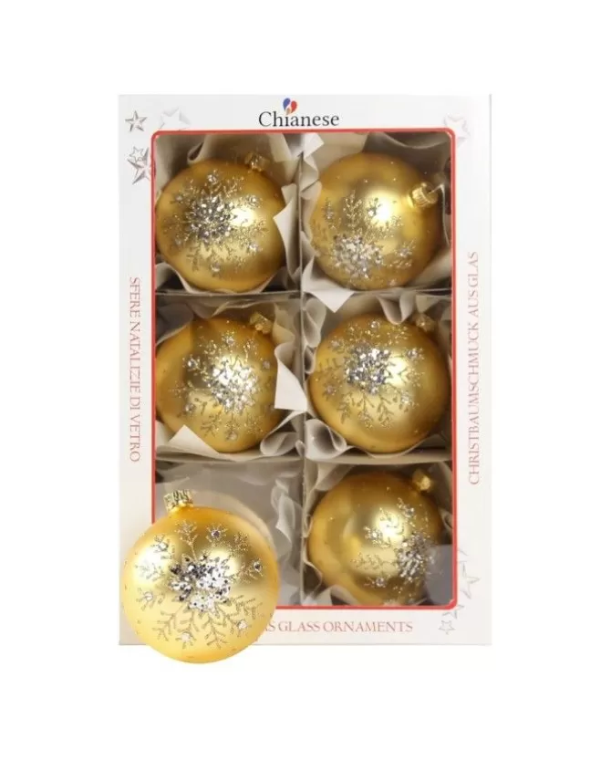 1Pz Pallina Di Vetro Decorata Oro Opaco 80Mm>KAEMING Hot