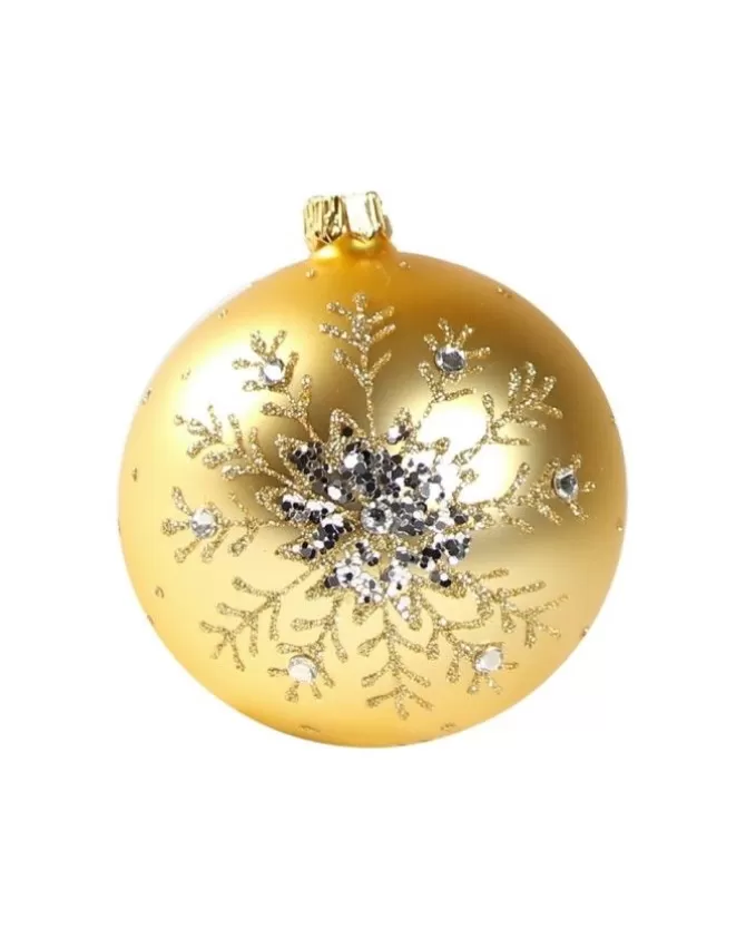 1Pz Pallina Di Vetro Decorata Oro Opaco 80Mm>KAEMING Hot