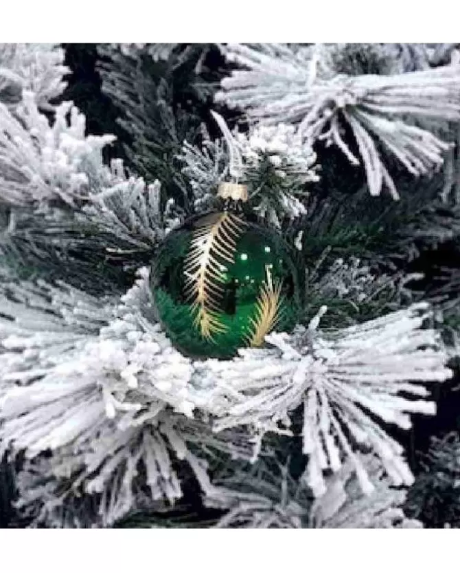1Pz Pallina Sfera Di Vetro Decorata A Mano 80Mm Per Albero Di Natale>* Fashion