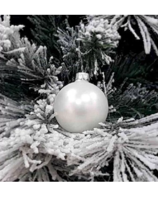 1Pz Pallina Sfera Di Vetro Liscia Bianco Opaco 60Mm Per Albero Di Natale>* Discount