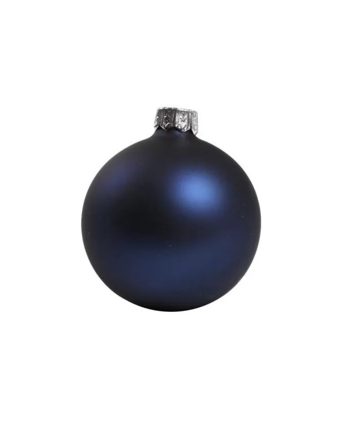 1Pz Pallina Sfera Di Vetro Liscia Blu Opaco 60Mm Per Albero Di Natale>* Store