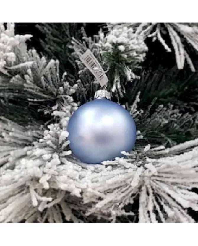 1Pz Pallina Sfera Di Vetro Liscia Celeste Opaco 60Mm Per Albero Di Natale>* New