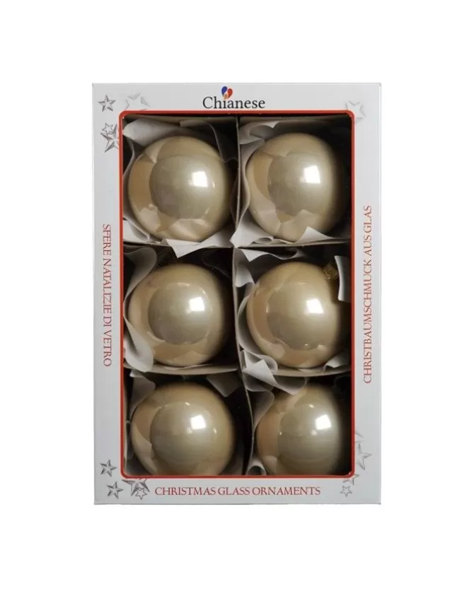 1Pz Pallina Sfera Di Vetro Liscia Champagne Lucido 80Mm>* Best