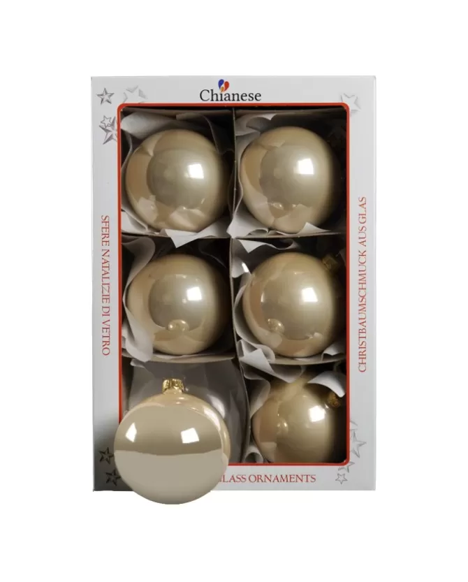 1Pz Pallina Sfera Di Vetro Liscia Champagne Lucido 80Mm>* Best