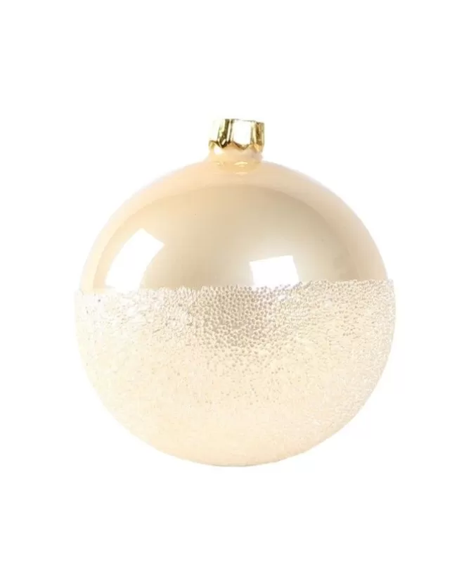 1Pz Sfera Di Vetro Decorata A Mano Champagne Lucido 80Mm>* New