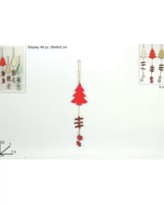 Addobbo Appendino Albero Di Legno Per Albero Di Natale 30X1X7,5 Cm>* Best Sale