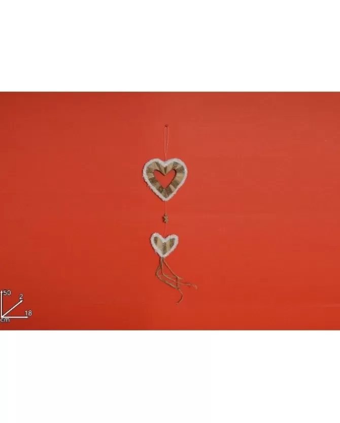 Addobbo Appendino Cuore Di Legno Con Pendente 50X2X18 Cm>* Cheap