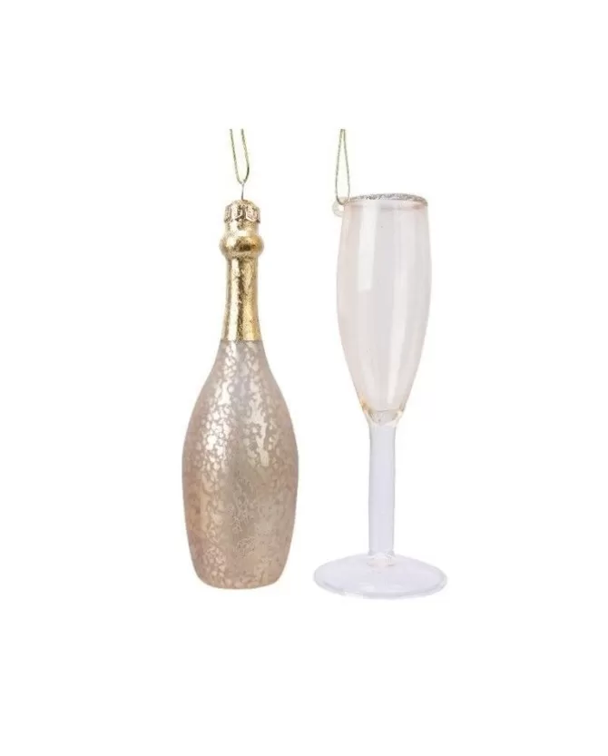 Addobbo Appendino Di Vetro Bottiglia Champagne E Calice Per Albero Di Natale>KAEMING Hot