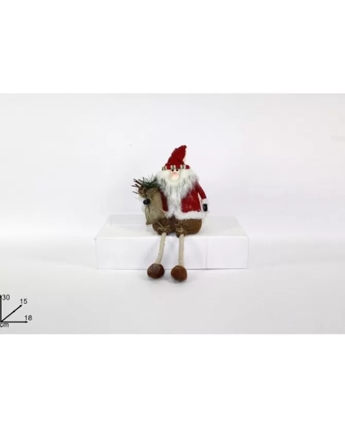 Addobbo Babbo Natale Seduto In Tessuto 30X15X18Cm>* Fashion