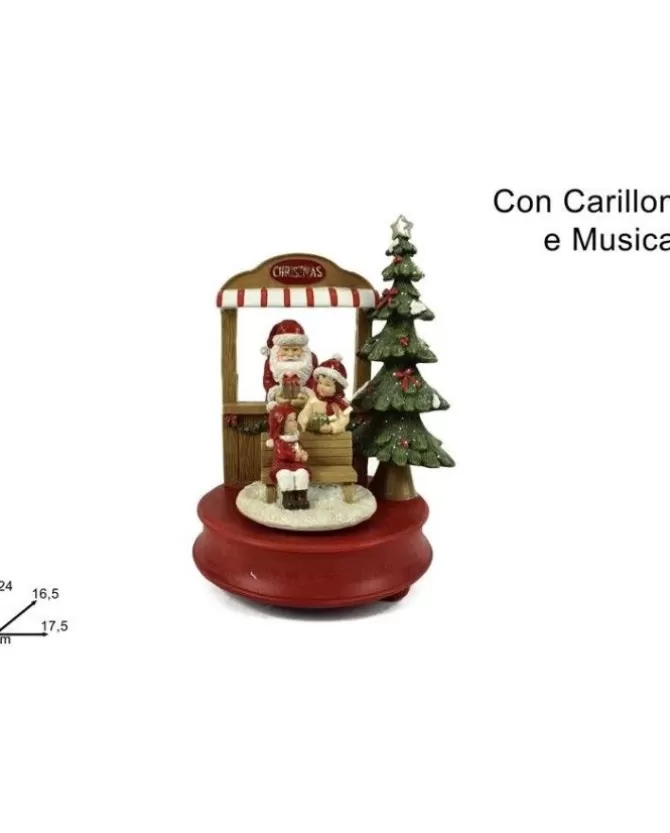 Addobbo Carillion Babbo Natale Con Bimbi 24Cm>DUE ESSE CHRISTMAS Best