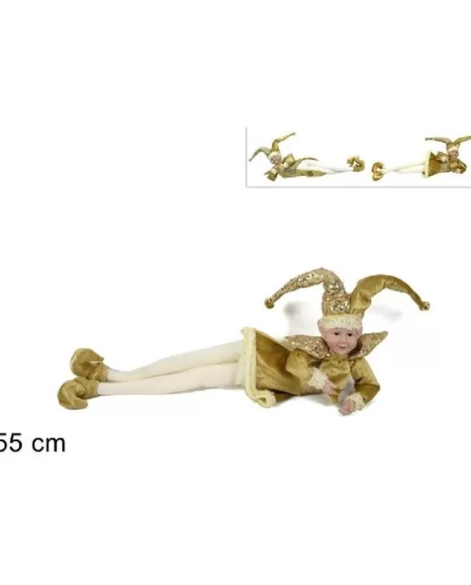 Addobbo Di Natale Giullare Con Abito In Velluto Oro 55 Cm>DUE ESSE CHRISTMAS Outlet