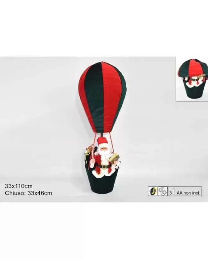 Addobbo Di Natale Mongolfiera Con Babbo Natale Con Musica E Movimenti>DUE ESSE CHRISTMAS Discount