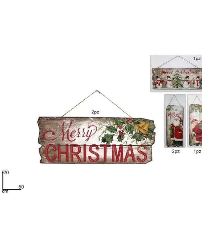 Addobbo Dietroporta Fuoriporta Marry Christmas In Legno 20X50 Cm>DUE ESSE CHRISTMAS Shop