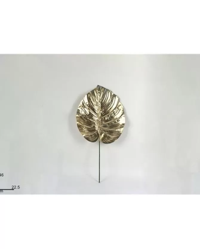Addobbo Foglia Decorativa Oro 46X22,5 Cm>DUE ESSE CHRISTMAS New