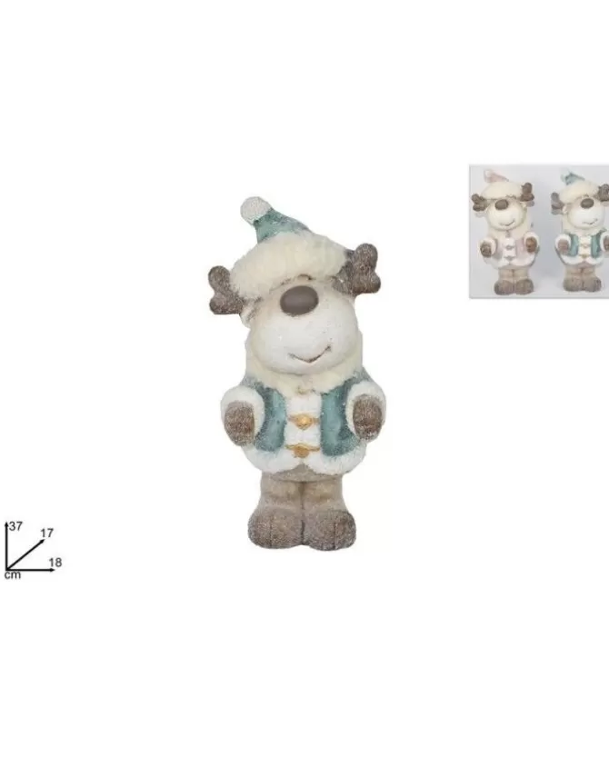 Addobbo Natalizio Renna Peluche Con Cappello E Pelliccia 37 Cm>DUE ESSE CHRISTMAS Outlet