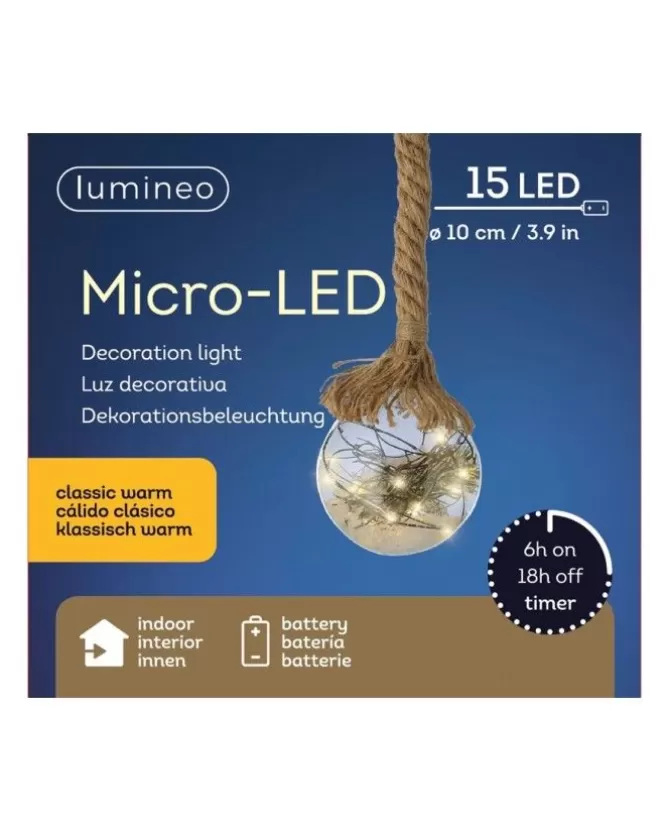 Addobbo Pallina Sfera A Batteria Con Corda E Led Per Albero Di Natale O10Cm>KAEMING Discount