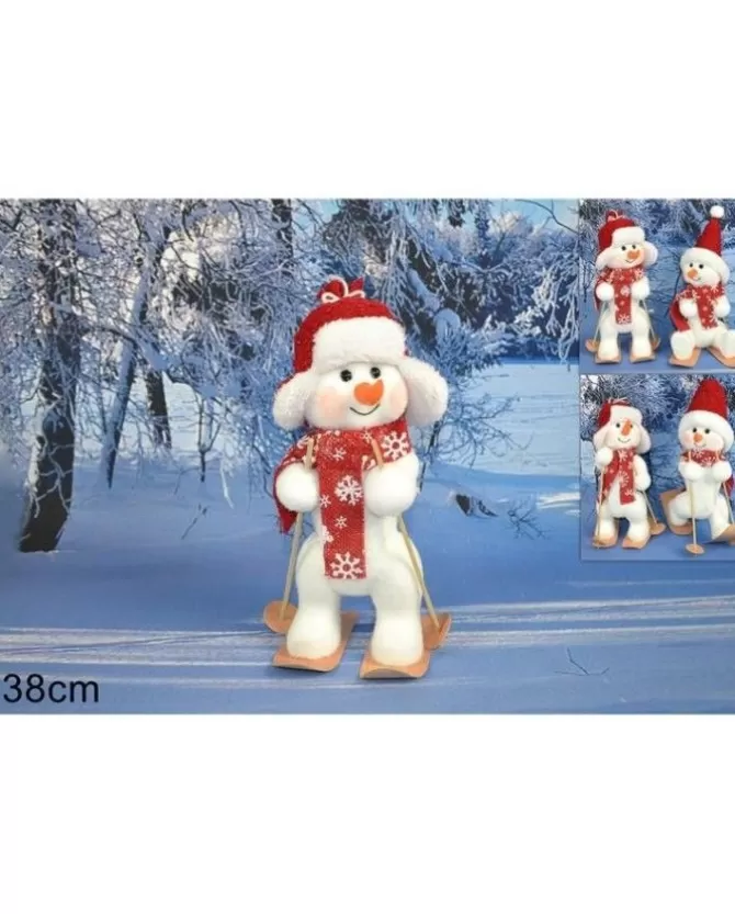 Addobbo Pupazzo Di Neve Con Sciarpa E Sci 28Cm>DUE ESSE CHRISTMAS Hot