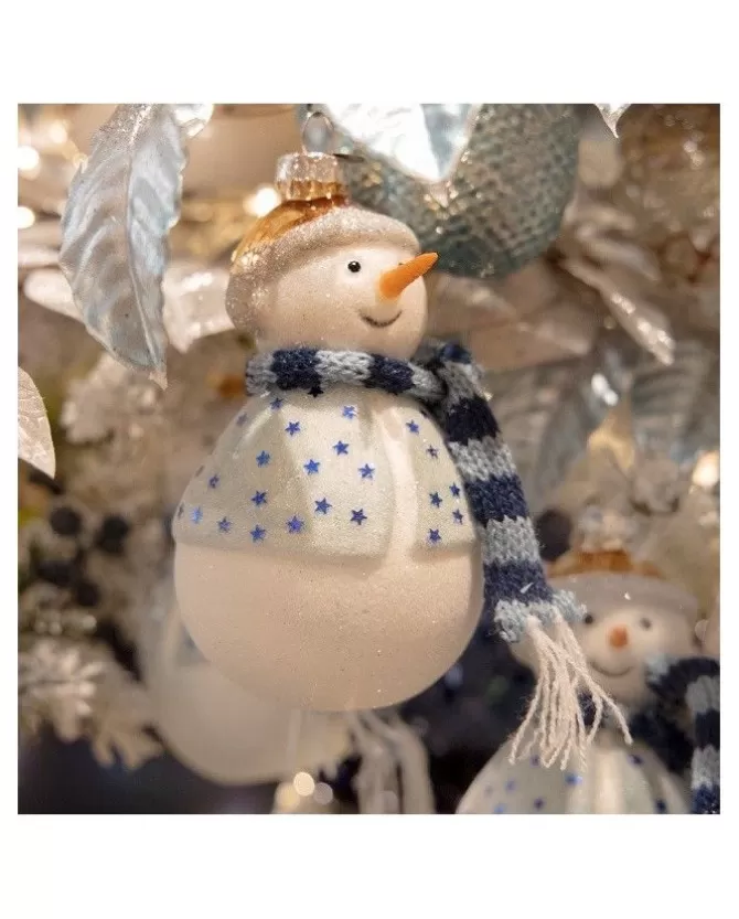 Addobbo Pupazzo Di Neve Di Vetro Per Albero Di Natale 1Pz>KAEMING Discount