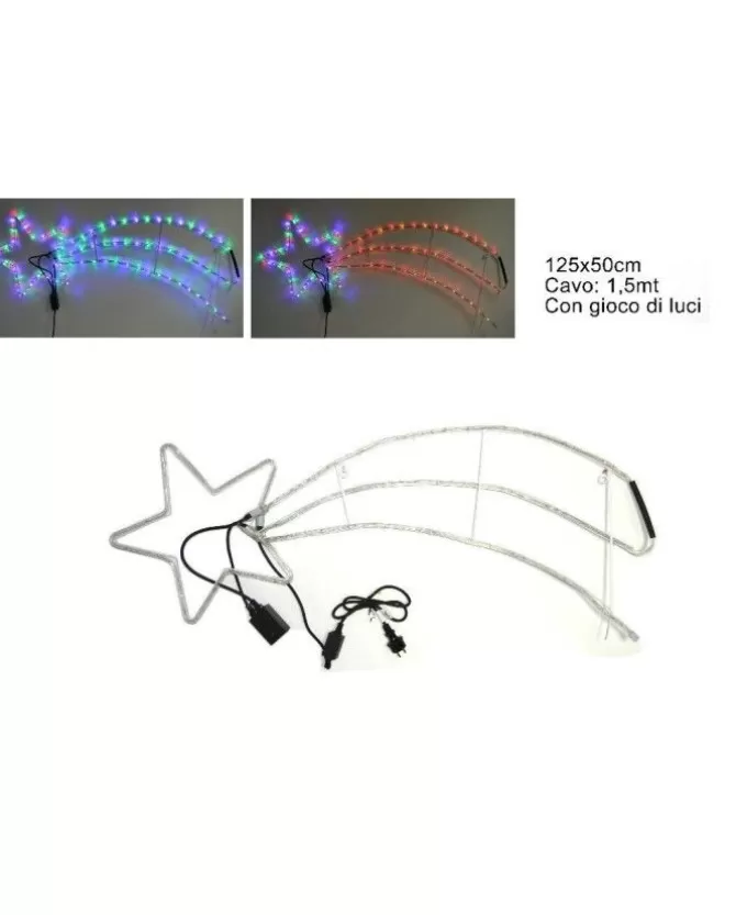 Addobbo Stella Cometa Da Esterno Con Luci Led Rgb 125X50 Cm>* Sale