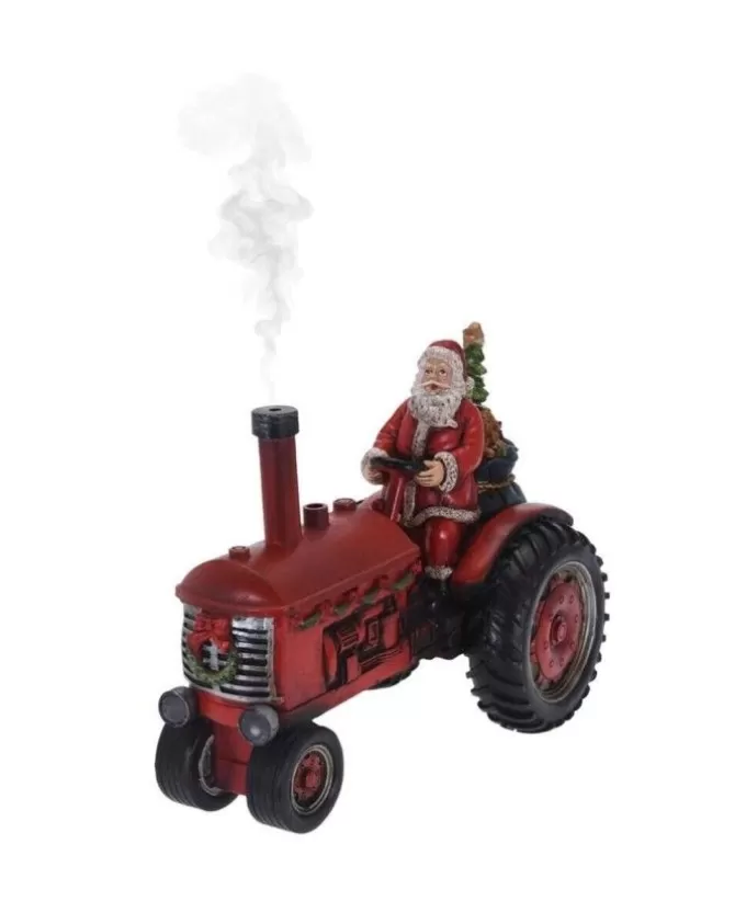 Addobbobabbo Natale Con Trattore In Poliresina Con Effetto Fumo E Led>KAEMING Fashion