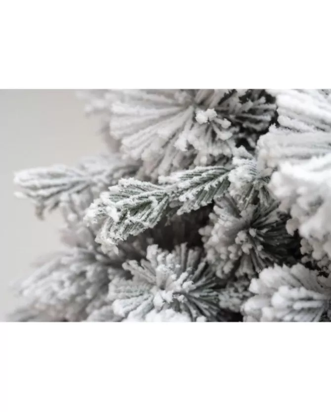 Albero Di Natale Bianco Innevato Big Sky Con Pigne 210 Cm | Chianese>XONE Discount