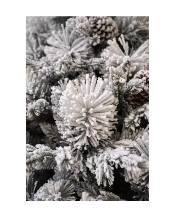 Albero Di Natale Bianco Innevato Big Sky Con Pigne 210 Cm | Chianese>XONE Discount