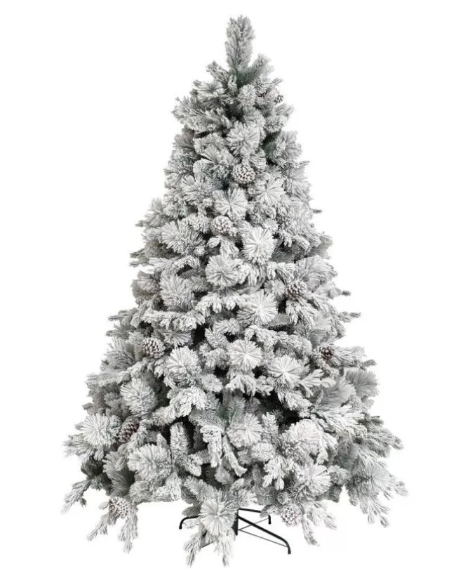 Albero Di Natale Bianco Innevato Big Sky Con Pigne 240Cm | Chianese>XONE Fashion