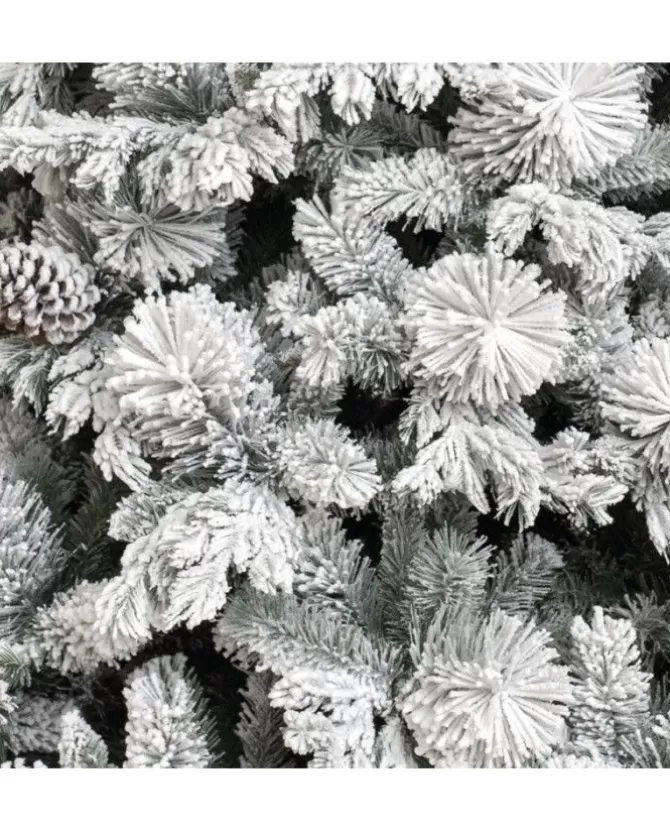 Albero Di Natale Bianco Innevato Big Sky Con Pigne 240Cm | Chianese>XONE Fashion