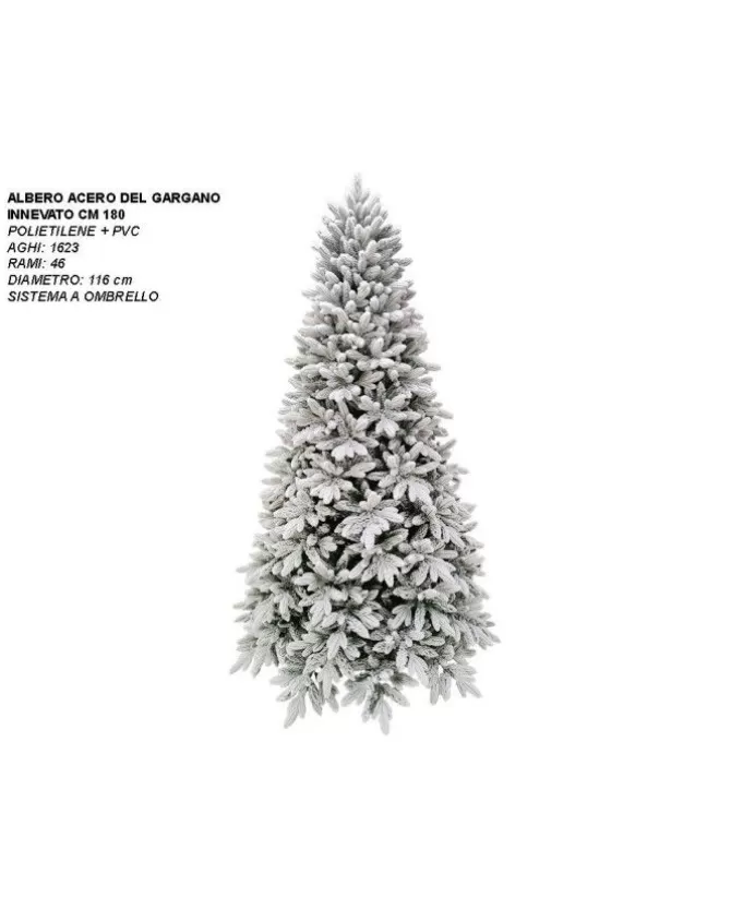 Albero Di Natale Modello Acero Del Gargano Innevato Cm 180>MAZZEO New