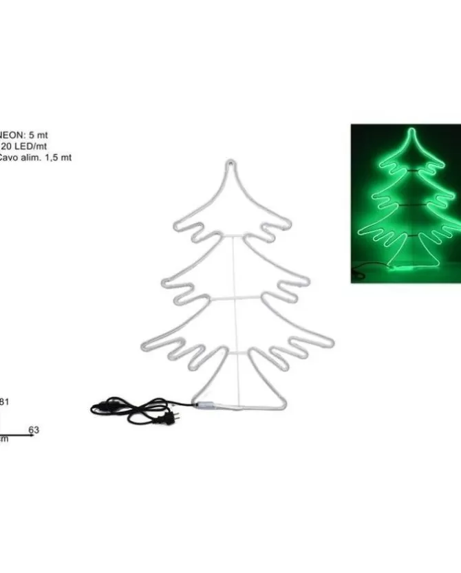 Albero Luminoso Neon 81Cm 120Led Verde>DUE ESSE CHRISTMAS Clearance