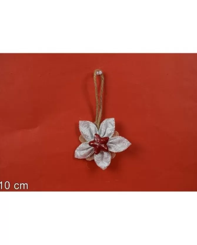 Appendino Fiore Natalizio 10Cm Bianco Per Decorazioni Di Natale>* Outlet