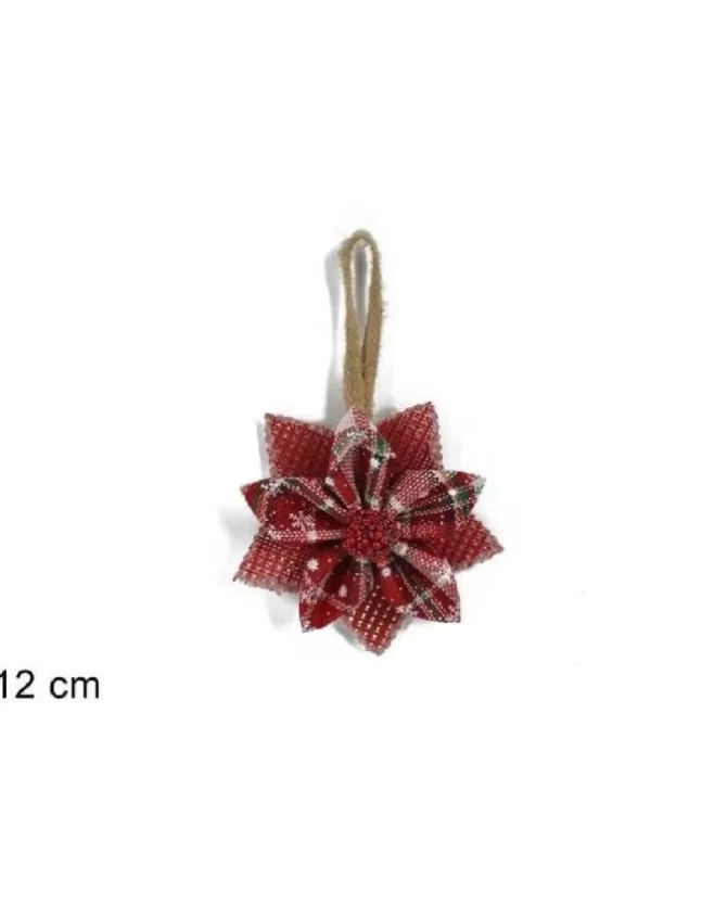 Appendino Fiore Scozzese 12Cm Rosso>DUE ESSE CHRISTMAS Shop