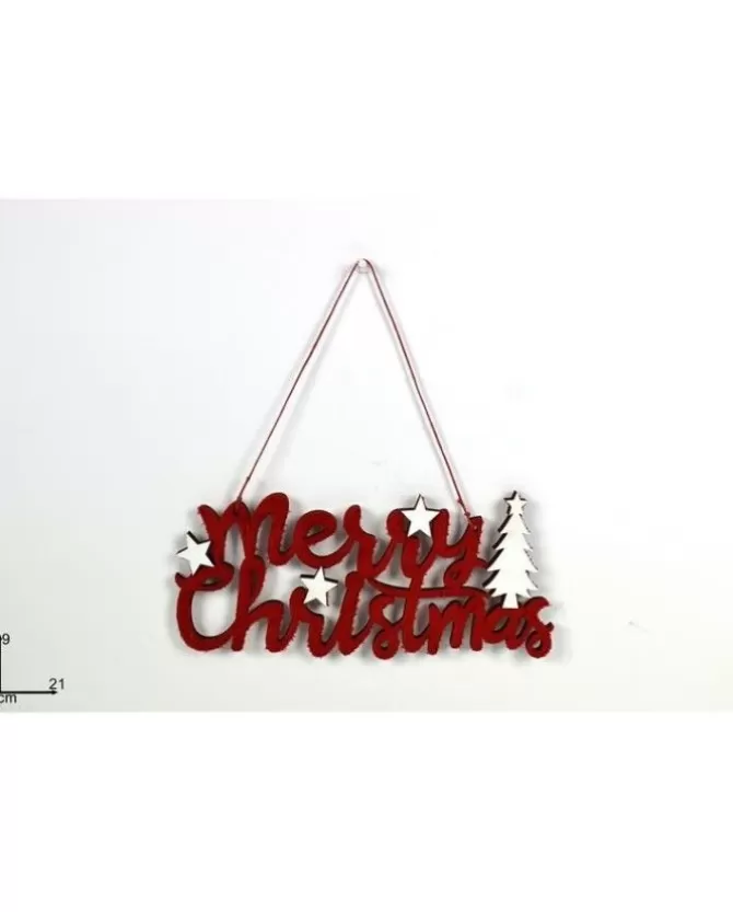 Appendino Merry Christmas Legno Con Tessuto>* Cheap